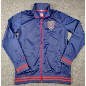 Real Salt Lake Jacket Womens Large MLS Soccer Mitchell & Ness Full Zip Blue